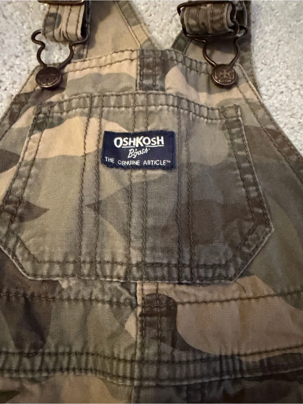 OshKosh B'gosh Kids Camouflage Overalls in Green and Brown